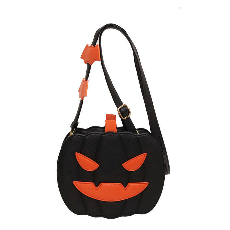 Halloween quirky pumpkin bag 202 new fashion color block personalized creative fashion single shoulder women's cartoon crossbody bag gift holiday