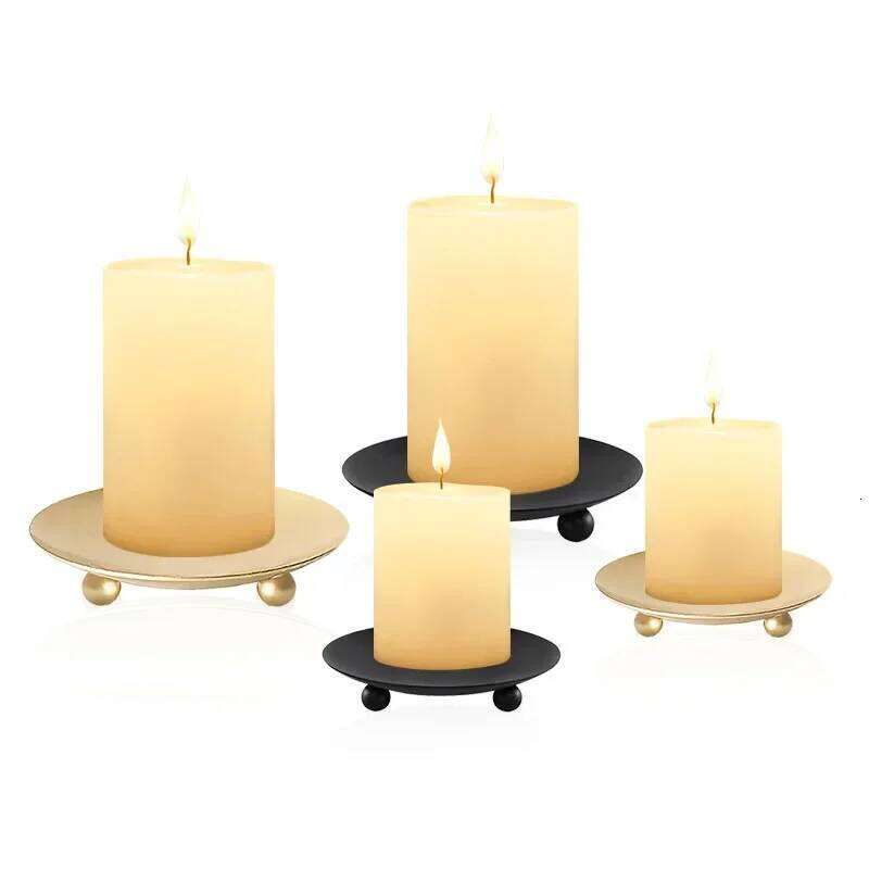 Iron Black Golden Gold Candle Holders for Wedding Festival Party Candlestick Holder Art Gift Home Decoration Accessories