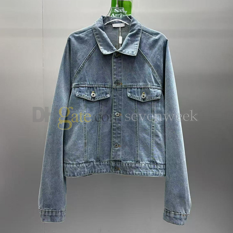 Vintage Jean Suit Designer Lapel Neck Pocket Stylish Jacket Coat Women Casual Denim Pants Outfits C260312