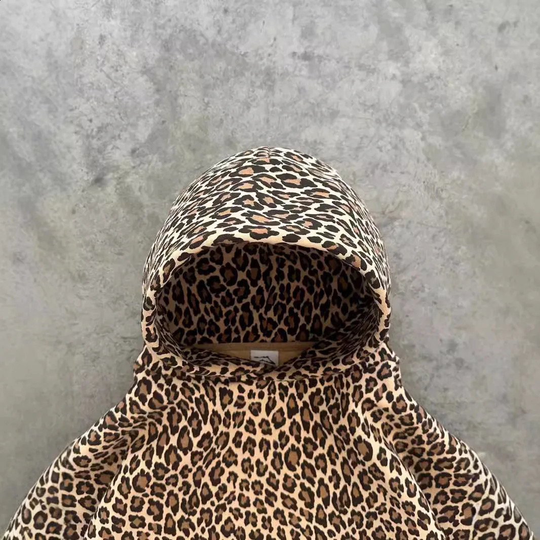 Vintage Leopard Print Couple Zip Up Hoodie Harajuku Style Hip Hop Fleece Lining Unisex Casual Pullover Sweatshirt XS to XXL y250827
