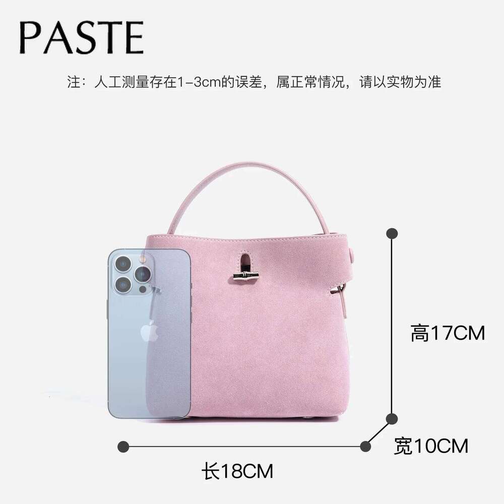 Exquisite And Unique Design Handbag Simple Style Pink Orange Color Small Tote Matte Real Suede Cow Leather Women Shoulder Bag