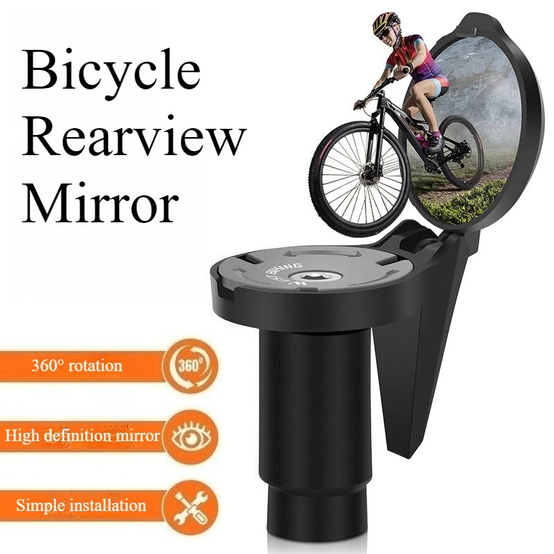 2 PCS Bike Mirror, Bikes Bar End Bicycle Riding Rearview Mirrors for Handlebars, Adjustable 360 Degree Rotatable Convex Mirror