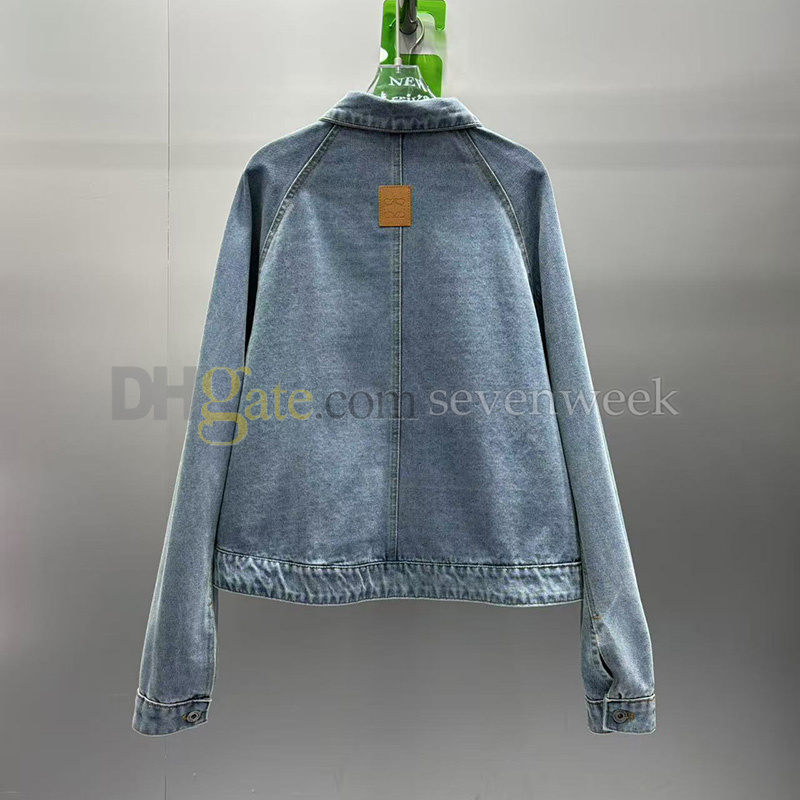 Vintage Jean Suit Designer Lapel Neck Pocket Stylish Jacket Coat Women Casual Denim Pants Outfits C260312