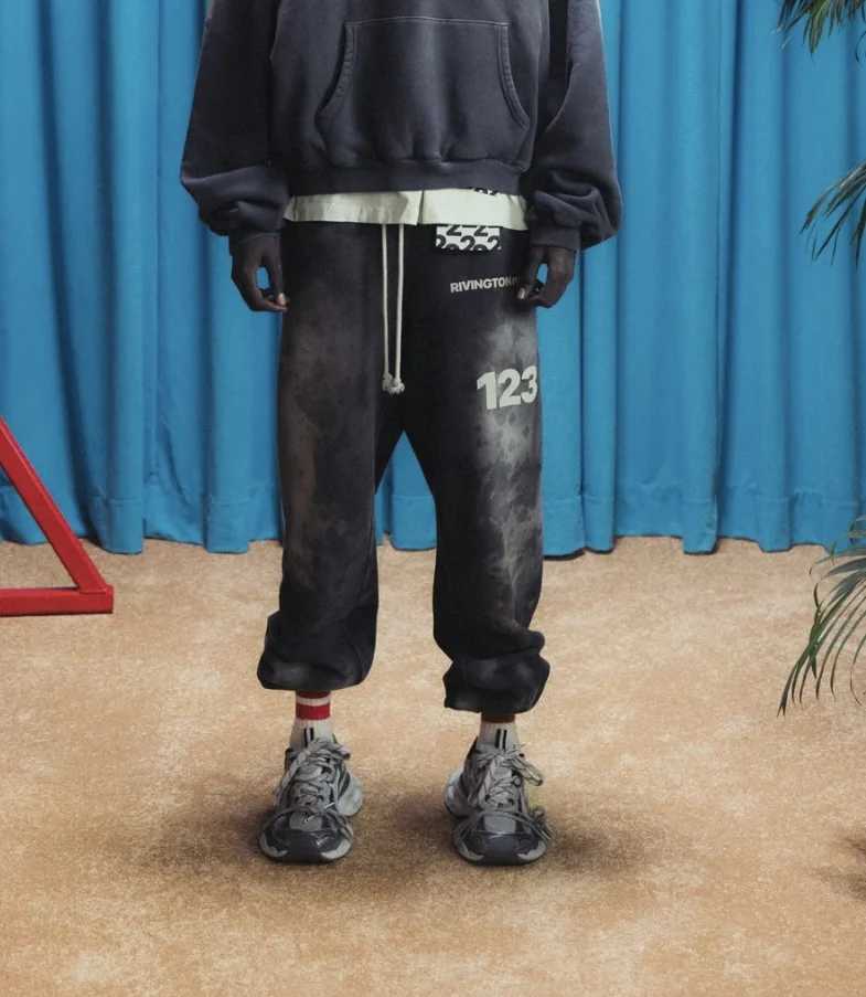 123 Heavy Fabric Wash Do Old Drawstring Elastic Casual Sports Loose Pants Men Women Winter Autumn Trousers Track Pants X2508281