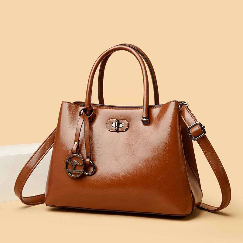 Woman Shoulder Large Capacity For Women Vintage Crossbody Bag Solid Colors PU Portable Handbag Ladies Messenger Bags