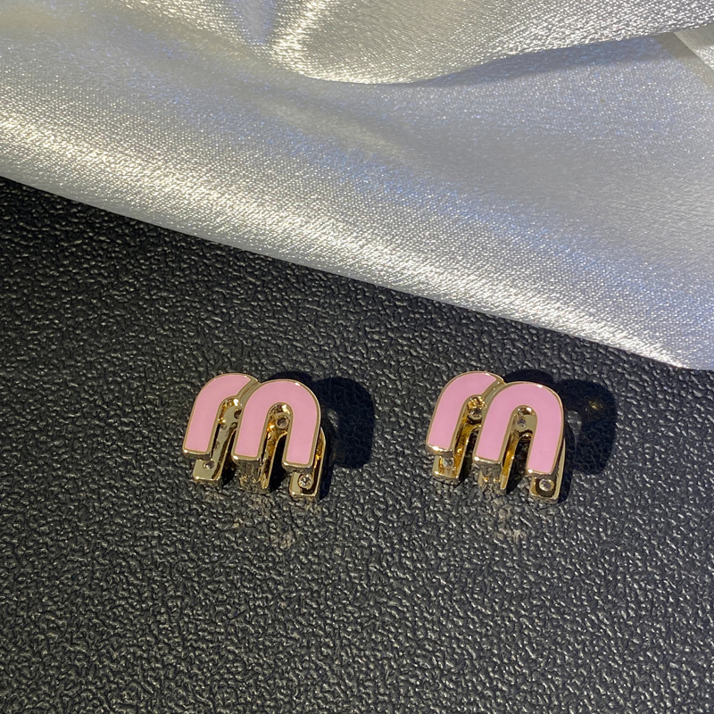 Openwork Ball Stud Earrings Square Earrings Dual Wear Asymmetrical Geometric Mosaic Zirconia Drip Glaze Studs French Luxury Womens Ear Clips