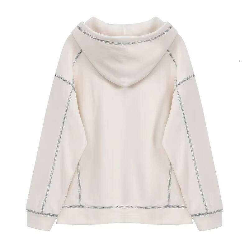 2025 Spring New Design Men's 100% Cotton Hooded Zipper Sweatshirt Contrast Color Long Loose Thin Cardigan Jacket for Men