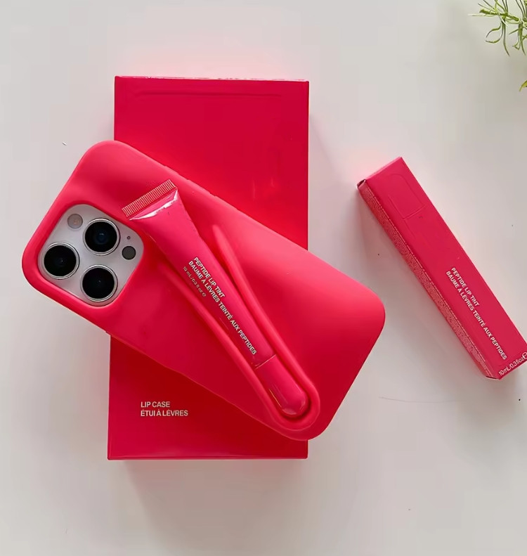 phone case For iPhone 17 Pro Max case 16 15 Plus 14 Pro 13 12 Luxurys Designer Fashion iphone case Lip Gloss Lipstick Lip Balm 3D Silicone Phone Case