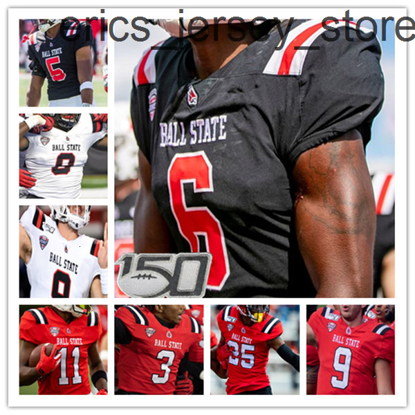 Custom College BALL STATE Cardinal Football Jersey Drew Plitt John Paddock Carson Steele Will Jones Justin Hall Jayshon Jackson YoHeinz Tyler Jalen McGaughy 4XL