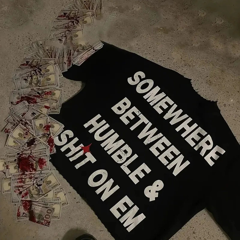 American street trend mens and womens Y2K retro pattern Tshirt womens Tshirt summer mens and womens streetwear 250828