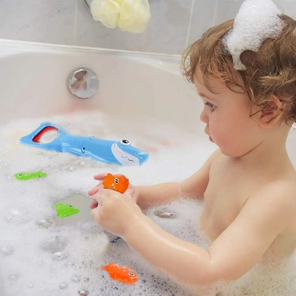 Shark Grabber Bath Toys with Teeth Biting Action Include 4 Toy Fish Swim Pool Bathtub for Kids Boys Girls Toddlersgift 250827