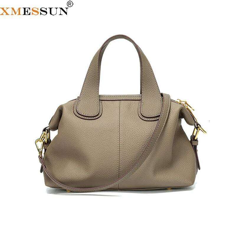 XMESSUN New Trendy Women's Natural Cow Leather Tote Fashion Designer Ladies Large Capacity Shoulder Crossbody Bag