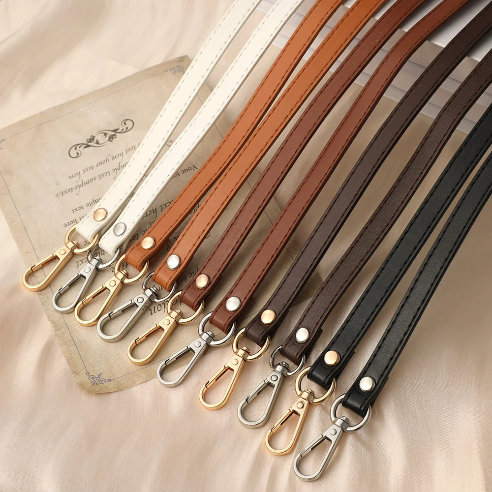 128cm PU Leather Bag Strap Long Adjustable Crossbody Strap Bag Belt Replacement Belt Shoulder Strap 1.2cm Wide Bags Handles 250820