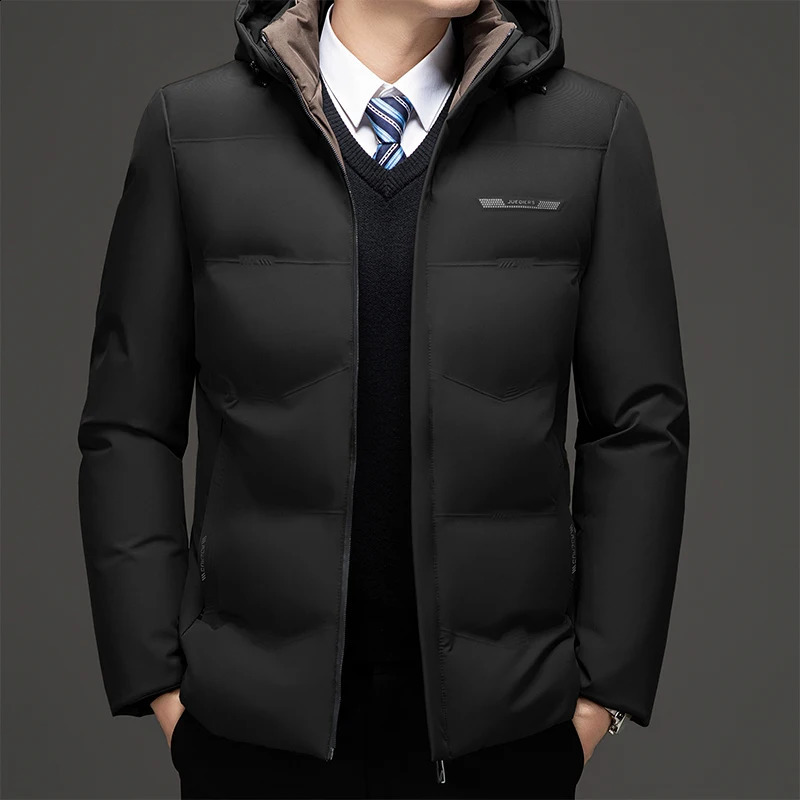 High Quality Hooded Thick Warm Waterproof Parkas Coat Male Loose Casual Winter Coats Men Business Mens Down Jacket 250911