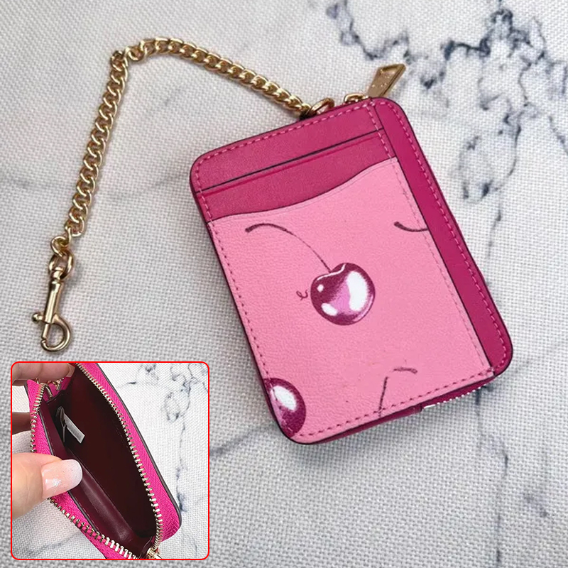 Designer Keychain For Women Bag Charm designer Keyring cherry Fashion Mens Key Chain Leather Wallet Keychains Luxury Mini Purse Bag Pendant dhgate