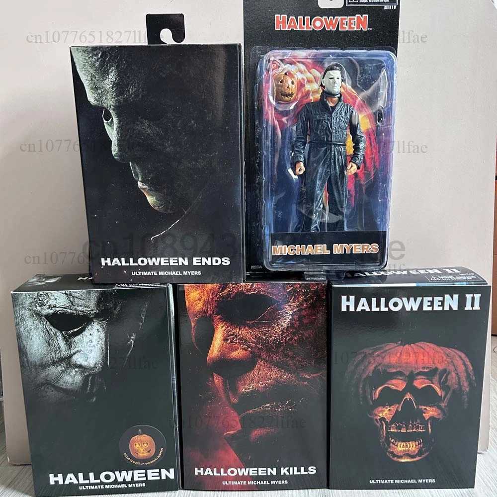 NECA Michael Myers Figure With LED Pumpkin Halloween II Kills Ends Michael Myers Ultimate Action Figure Model Toys Joint Movable W250828