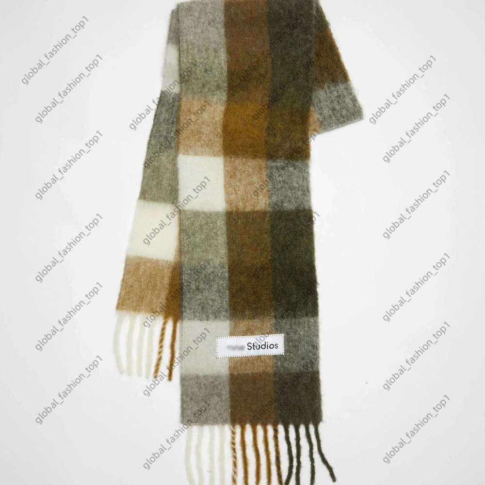 acnee studios Scarves 2024 Autumn And Winter New Thickened Warm Studios Plaid Scarf Halloween Style Simple Tassel Colorblocking Shawl Colorful plaid scarf 1d4