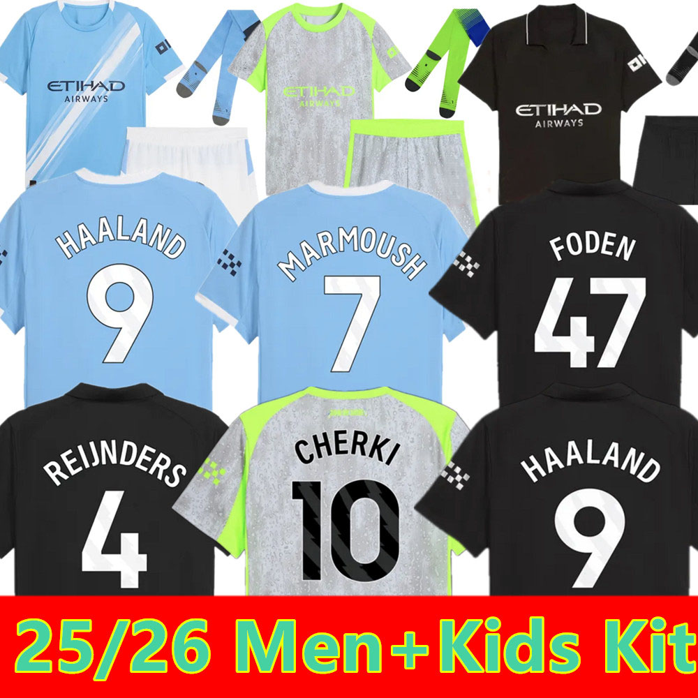 2025 2026 HAALAND FODEN soccer jersey MAHREZ CHERKI 25 26 football shirt uniforms men kids kit sets