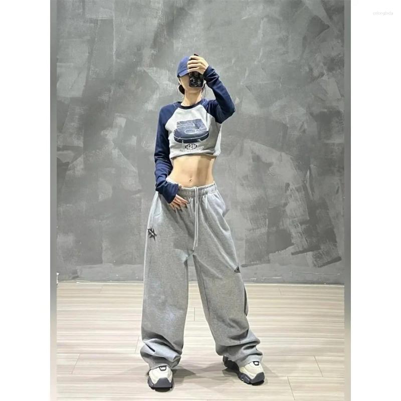 Women's Pants Hip Hop Five-point Star Women Fashion High Waist Trousers Loose Jogging Sweatpants Casual Y2k Wide Leg Streetwear Z260314