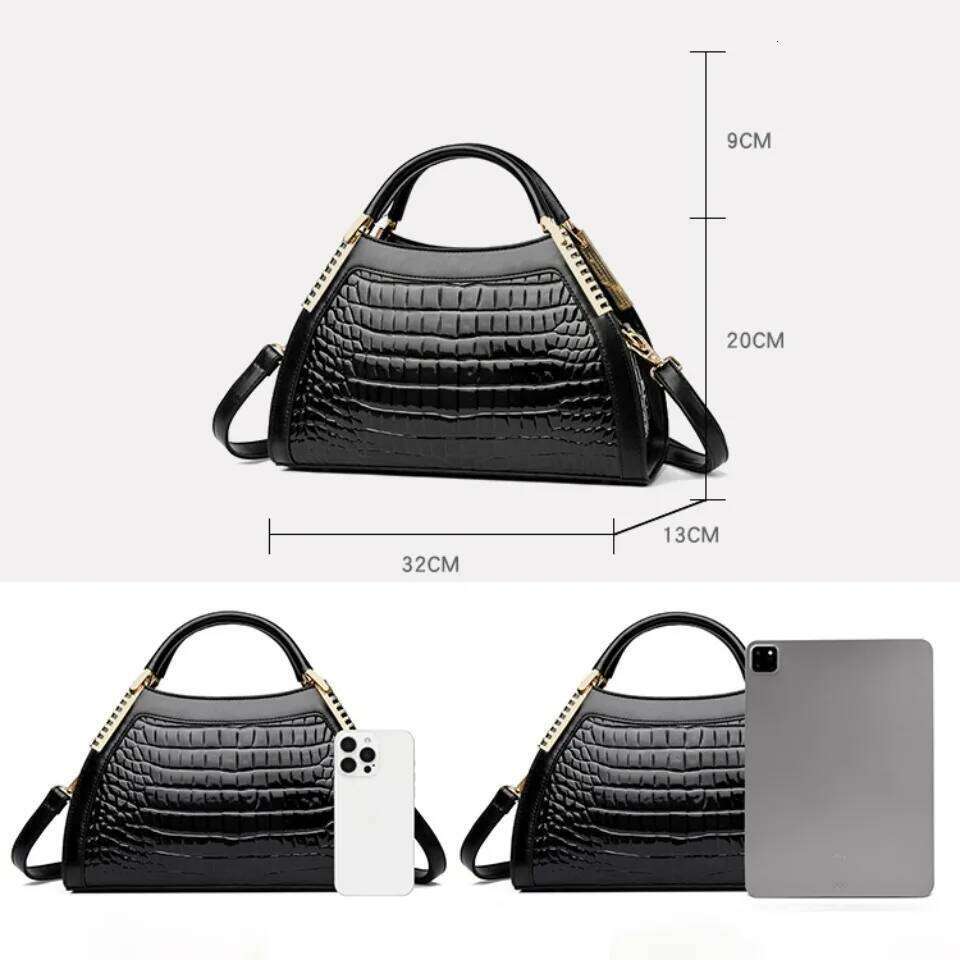 Alligator Patent Leather Shoulder Crossbody Hand For Brand Handbags Women Bags Designer Hobos Two Layers Sac