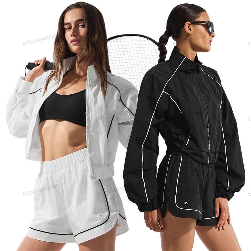 2025 5A Jackets Shorts Sets Workout Sets Women Gym Set Hat Motivate Full-zip Jackets Coat Yoga Outfit Sock Breathable Jacket women clothes