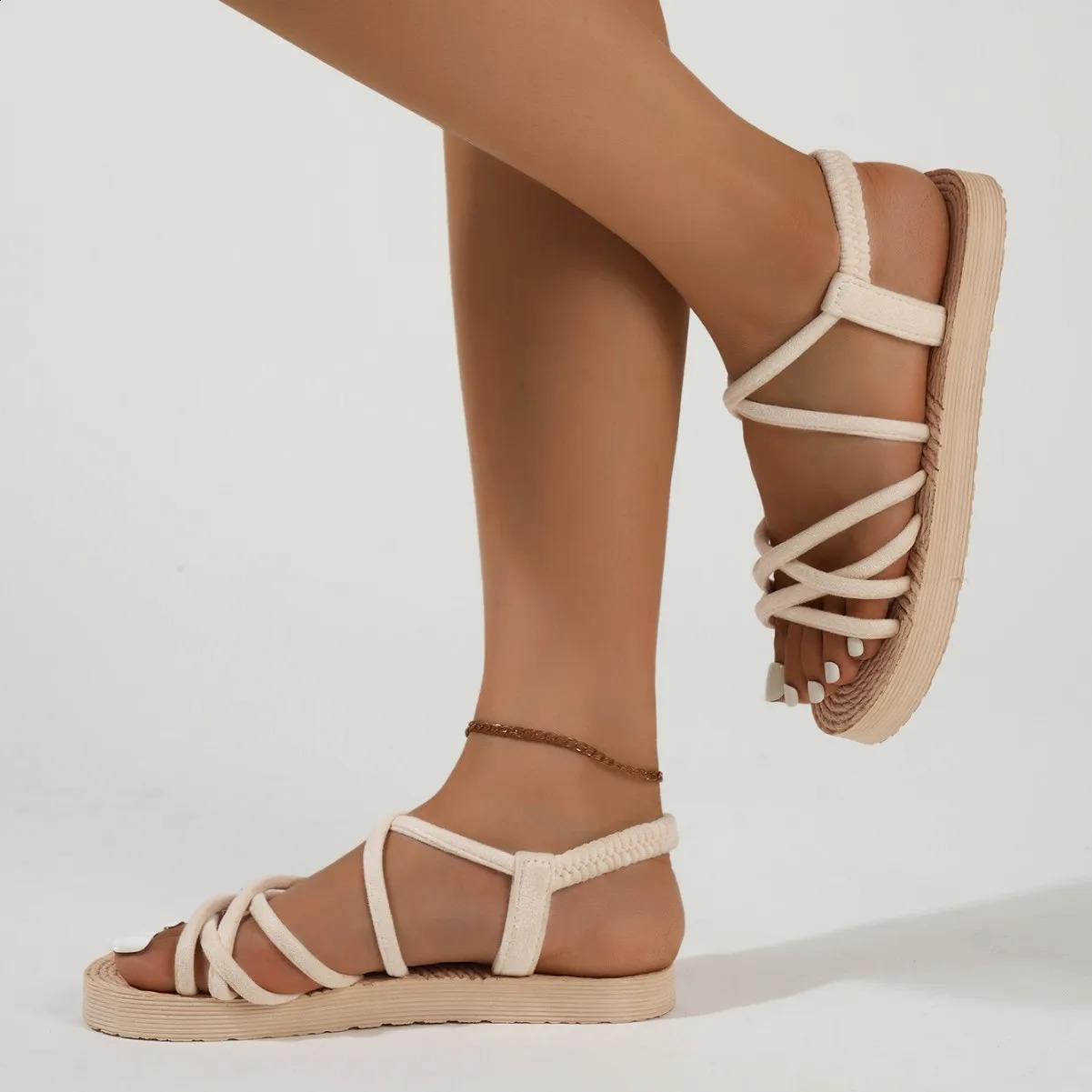 2025 Summer Leisure Sandals For Women Flat Shoes Soft EVA Sole Light Weight Female Daily Walking Sandalias Street Footwear 250820