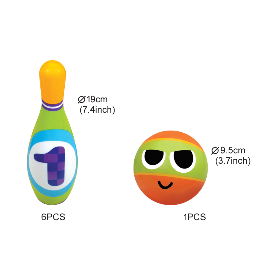 Colorful Kids' PU Bowling Set with Numbered Pins and Fun - Faced Ball for Indoor & Outdoor Play