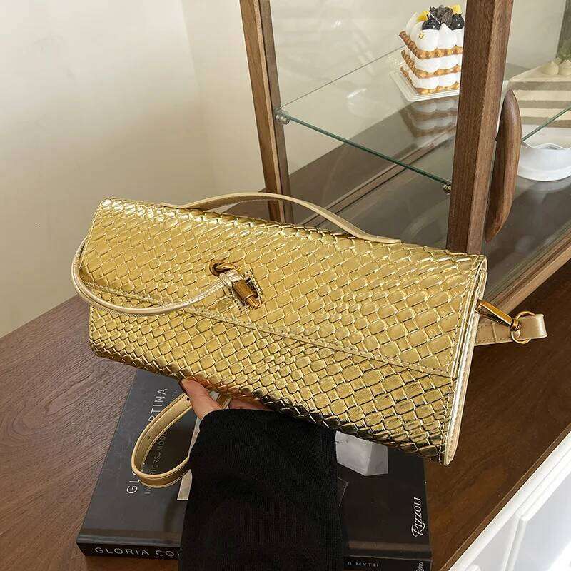 Woven Accordion Bags For Women 2025 New Designer Shoulder Purse Minimalist Crossbody Bag Leather Casual Fashion Handbag