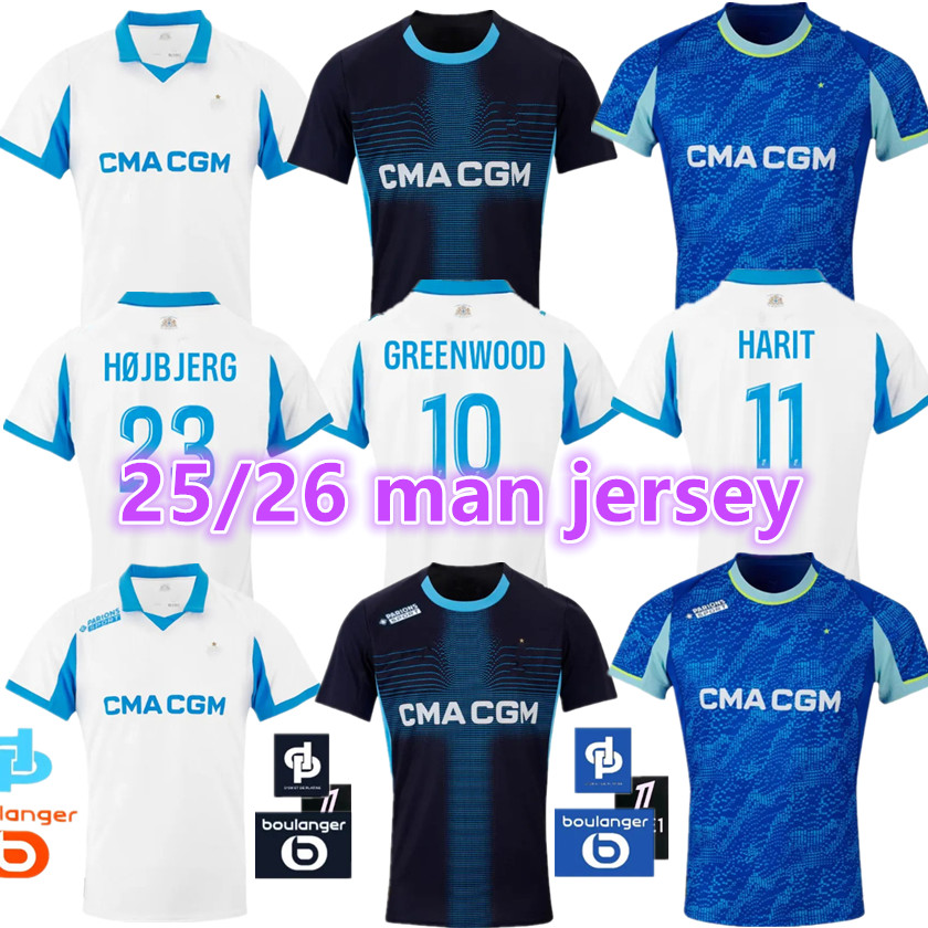 2025 2026 Mmarseille Soccer jerseys GREENWOOD RABIOT harit BALERDI maillot MarseilleES 25 26 OM football shirt man hommes enfants RONGIER home away third GOUIRI