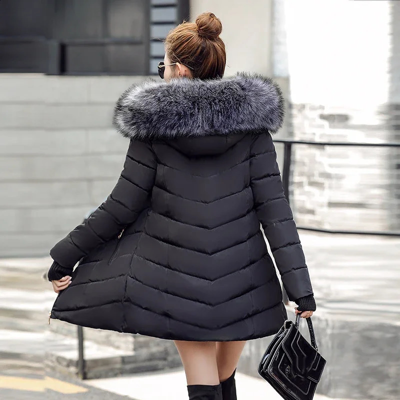 2025 Arrival Fashion Slim Women Winter Jacket Cotton Padded Warm Thicken Ladies Coat Long Coats Parka Womens Jackets 250827