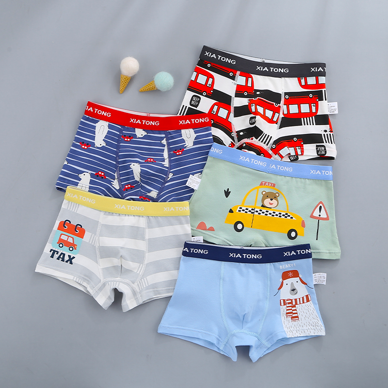 Comfortable Toddler Boy's Cotton Knickers with Elastic Waistband for Durability & Ease of Movement Combination of 5 items - 103-4