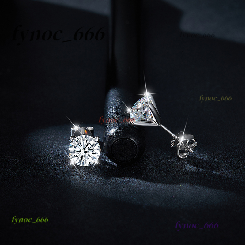 6.5mm Moissanite Gemstone Fashion Earrings Simple Design 18k Gold Plated Round Moissanite Earrings for Men