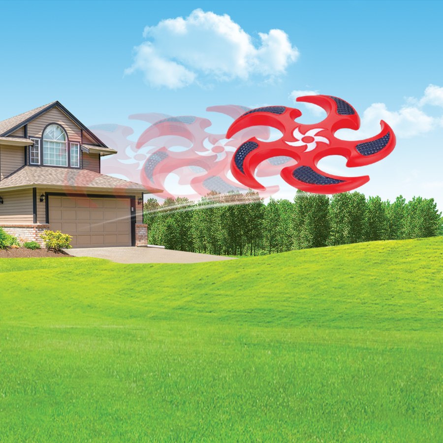 9.3 - Inch PU Throwing Star Flying Disc - Red and Blue Design for Outdoor Fun