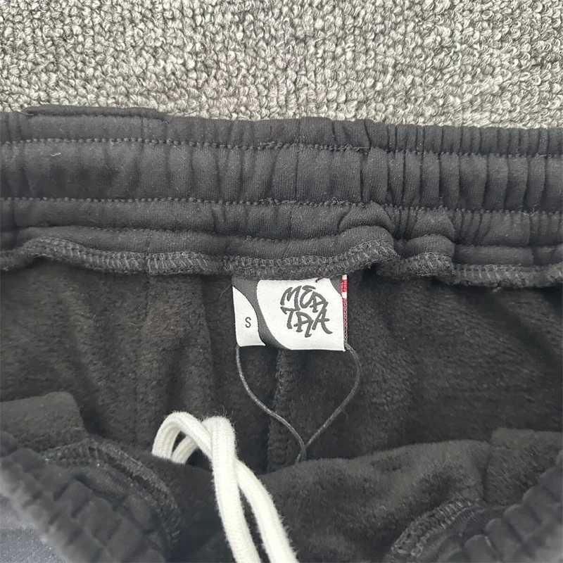 Black Mertra Jogger Drawstring Sweatpants for Men and Women Pure Cotton Oversized Embroidery Casual Pants X250828