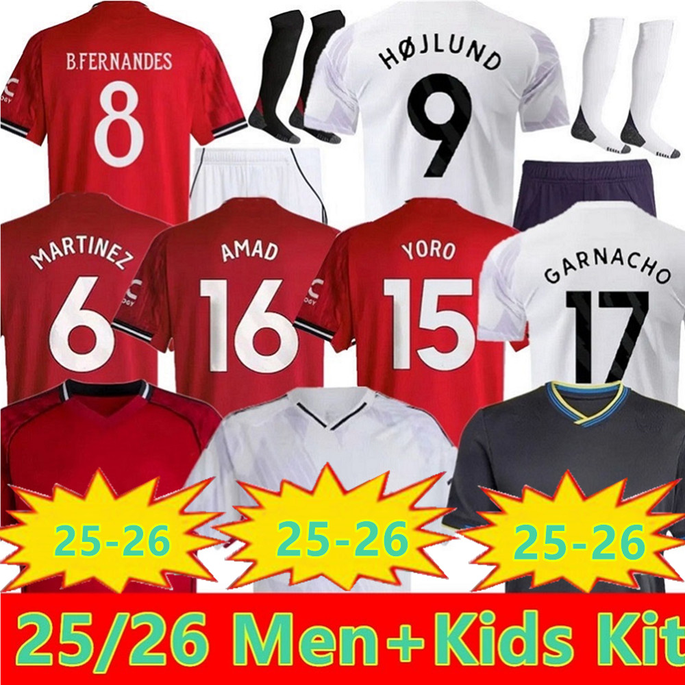 25 26 ZIRKZEE MBEUMO soccer jersey B. FERNANDES 2025 2026 GARNACHO HOJLUN MOUNT MBEUMO football shirt men kids kit uniforms