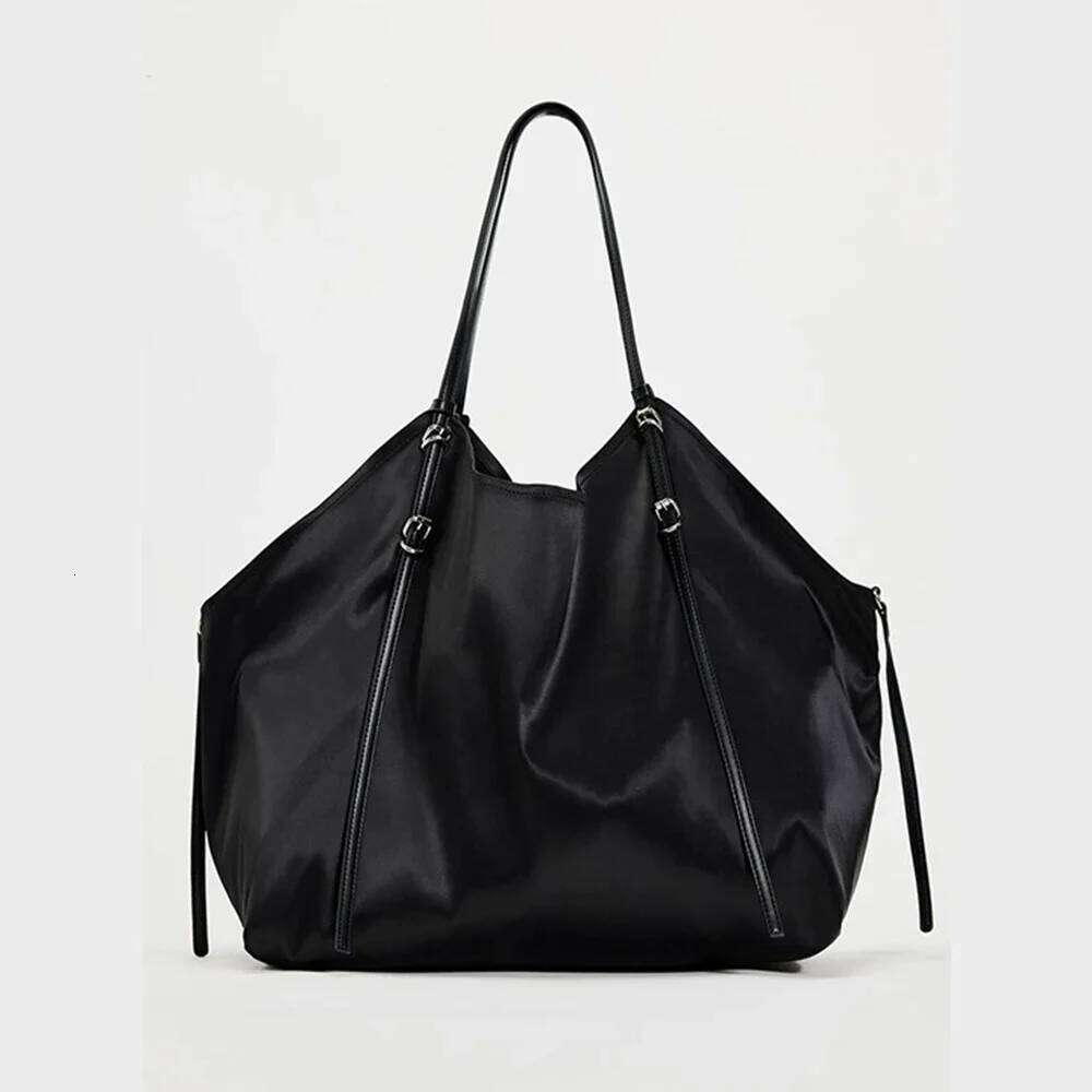 Oversize Satin Tote Bags For Soft Silk Shoulder Designer Black Handbags Large Shopper Purses 2024 New Women Bag