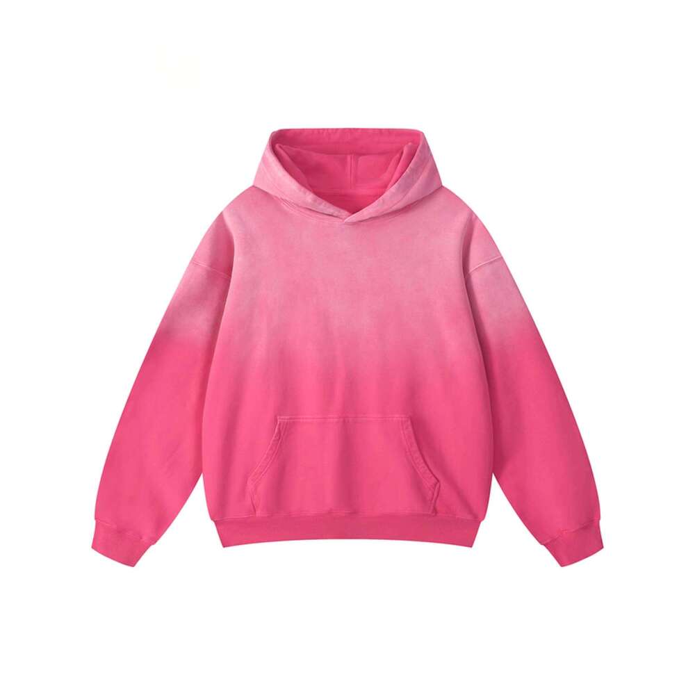 Unisex Hot Sale Men's Heavyweight Knitted Hoodie Drop Shoulder Pullover Sweatshirt with Washed Puff Print for Winter