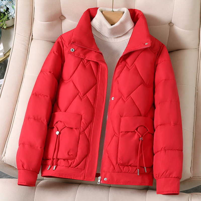Autumn winter warm light thin white duck down jacket Parka womens large-sized down jacket womens standing collar loose down jacket 240913