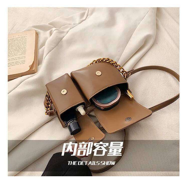Brand Designer PU Leather Women's Shoulder Retro Chain Metal Rabbit Crossbody Bag Flap Handbag