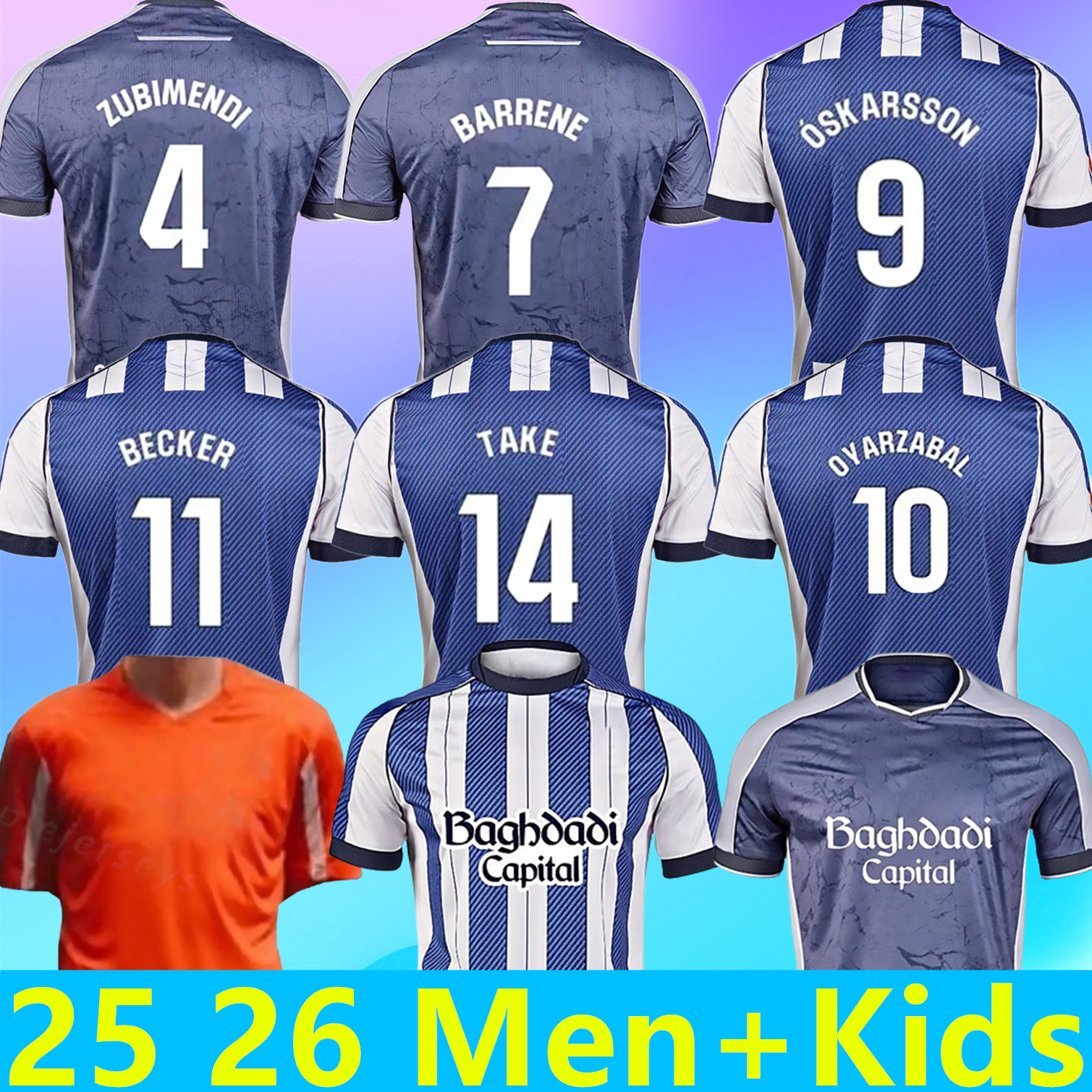 2025 2026 Real Sociedad Soccer Jersey OYARZABAL ZUBIMENDI BARRENE OSKARSSON Football Shirt BECKER TAKE 25 26 camiseta de futbol ZAKHARYAN Men kit kids Equipment CHO