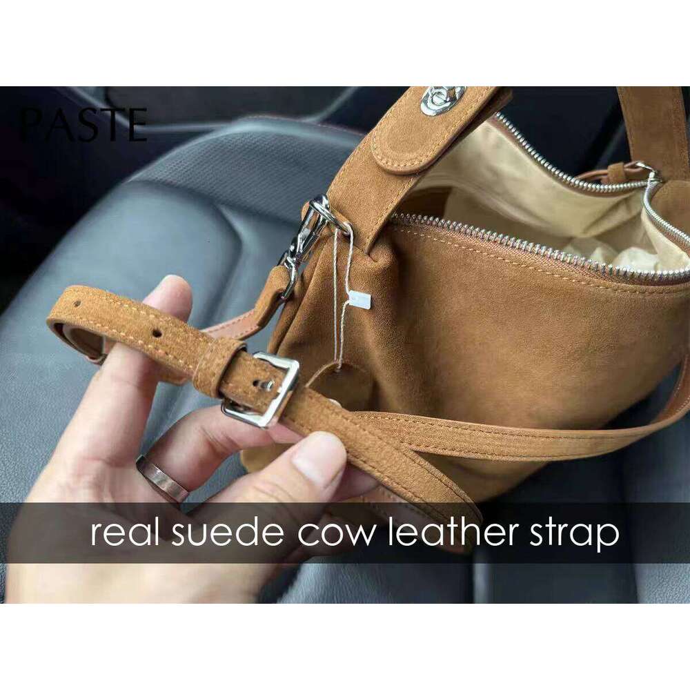 Simple Autumn Winter Colletion Grey Brown Roomy Big Boston Tote Soft Matte Suede Cow Leather Women's Handbag Shoulder Bag