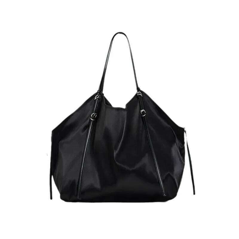 Oversize Satin Tote Bags For Soft Silk Shoulder Designer Black Handbags Large Shopper Purses 2024 New Women Bag