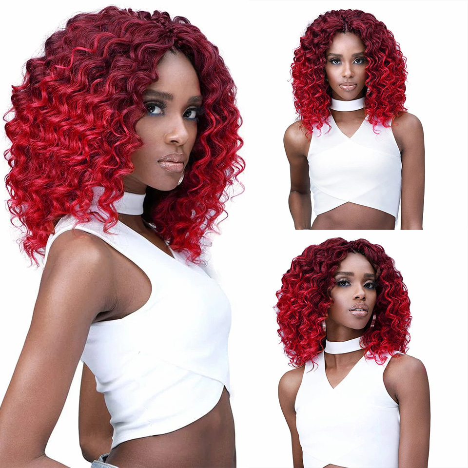 Deep Wave Bohemian Style Synthetic Hair Extension - 18 Inch Ombre Color Crochet Bundles 1pcs