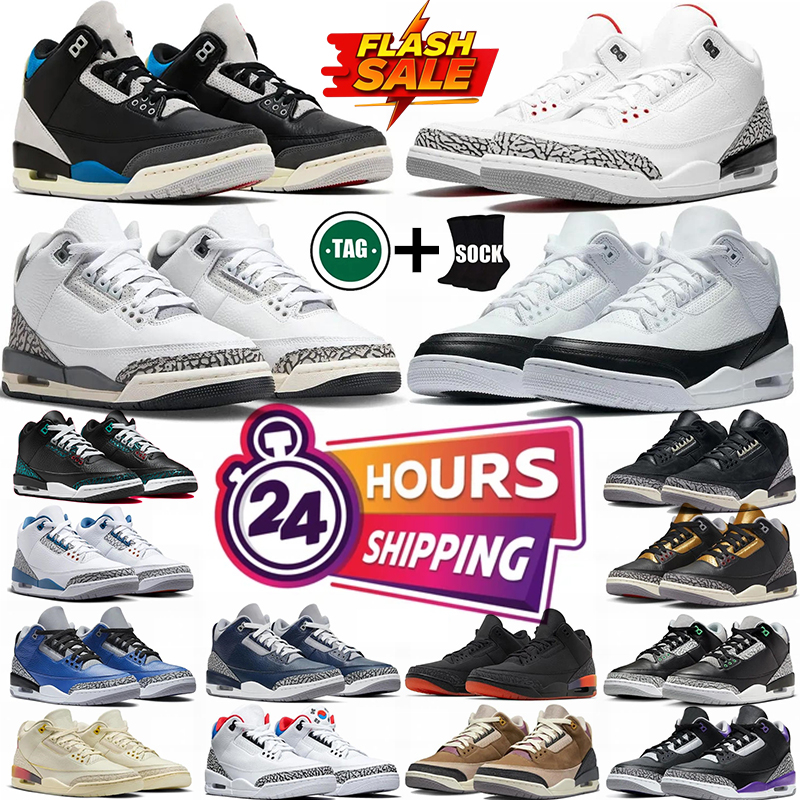 2025 Free shipping designer shoes basketball shoes 3 3s mens womens Black Cement Black Cat Pure Money designer sneakers outdoor sports trainers 36-46