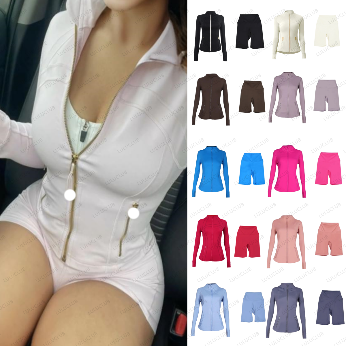 5A Fitness Sets Women Yoga Sets Jackets Shorts Fitness Sets High-Waisted sweatshirt Sports Jackets Zip-Up Definition Jackets Comfort sets