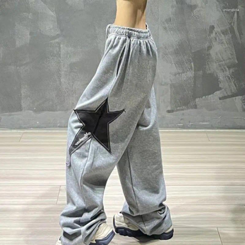 Women's Pants Hip Hop Five-point Star Women Fashion High Waist Trousers Loose Jogging Sweatpants Casual Y2k Wide Leg Streetwear Z260314