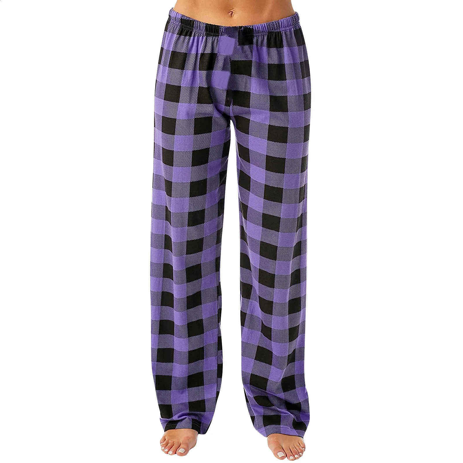 Women Pants Plaid Cotton Loose Ladies Pajama Pants Pyjama Trousers Men Sleep Bottoms Lounge Wear Sleep Lounge Pants Bottoms 250828