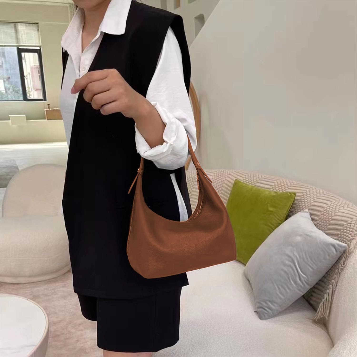 2025 Hobo Handbags Vegan Leather Shoulder Bags for Women Clutch Y2K Purse Handbags Tote Bag M250910