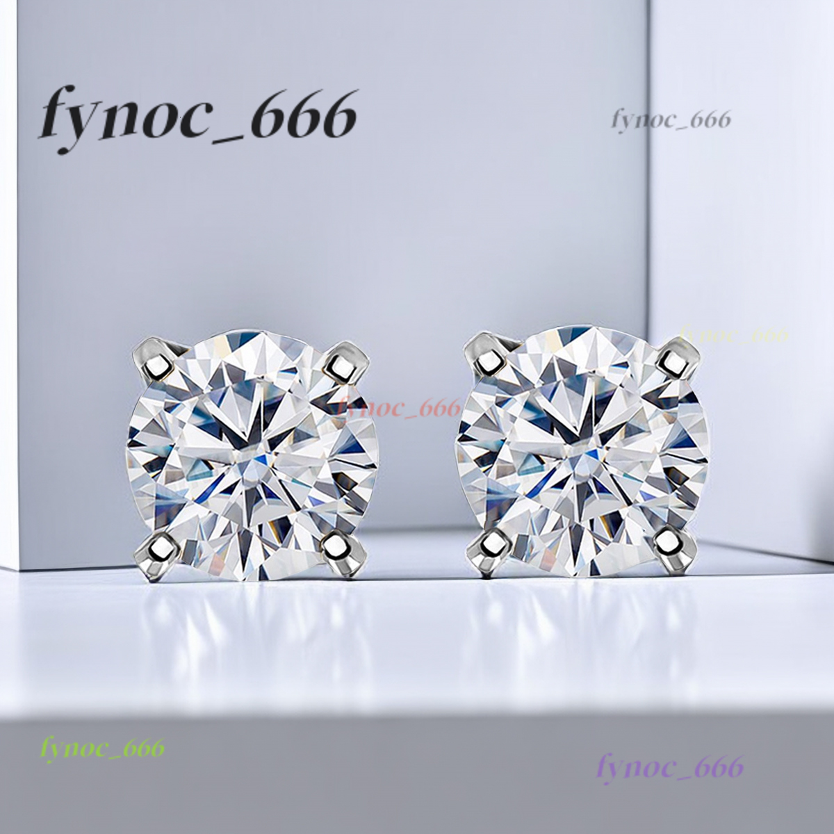 Pair of S925 Silver 0.6-6 Carat White Moissanite Four-Pronged Stud Earrings with GRA Certificate for Parties