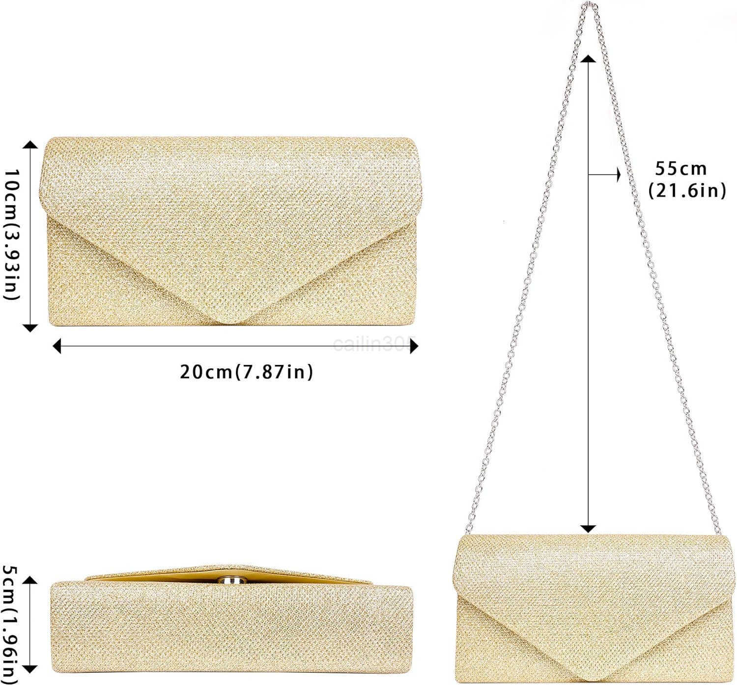 Purses for Women Sparkly Sequin Envelope CluTCh Evening Bag wChain Elegant Party Prom Dress Bride Purse Z25910
